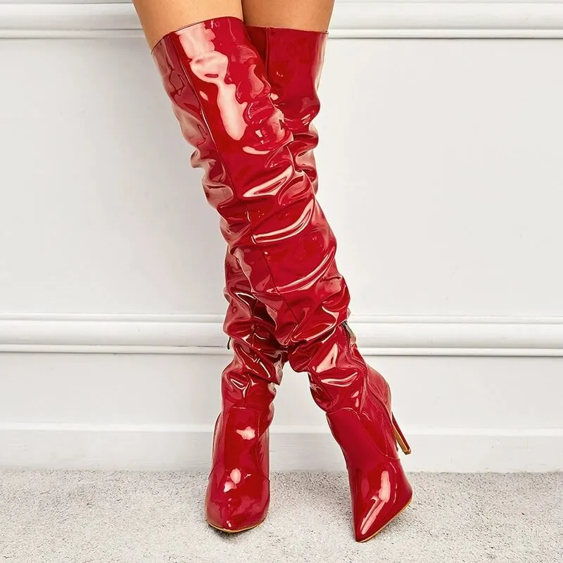 Over The Knee Pleated Boots