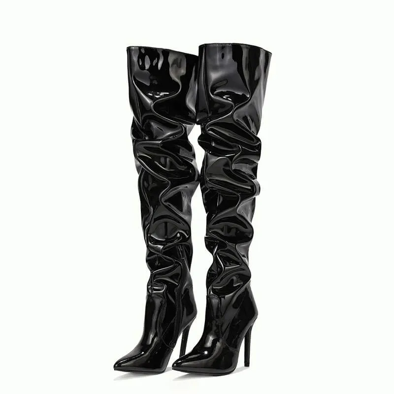 Over The Knee Pleated Boots