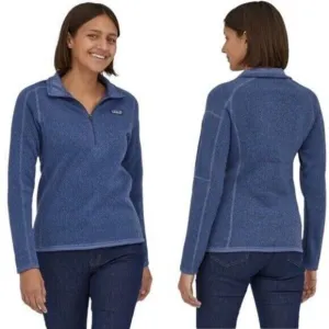 PATAGONIA Women's Better Sweater 1/4-Zip Size SMALL Pullover Fleece Jacket Blue