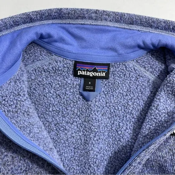 PATAGONIA Women's Better Sweater 1/4-Zip Size SMALL Pullover Fleece Jacket Blue