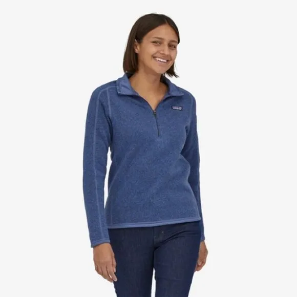 PATAGONIA Women's Better Sweater 1/4-Zip Size SMALL Pullover Fleece Jacket Blue