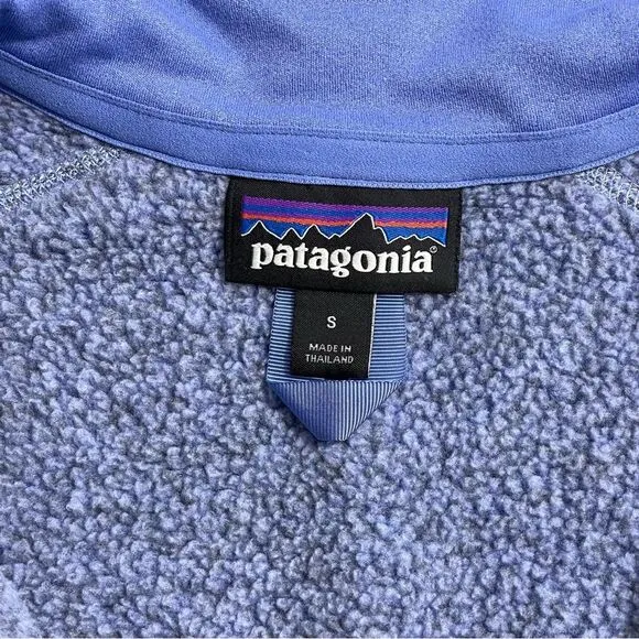 PATAGONIA Women's Better Sweater 1/4-Zip Size SMALL Pullover Fleece Jacket Blue