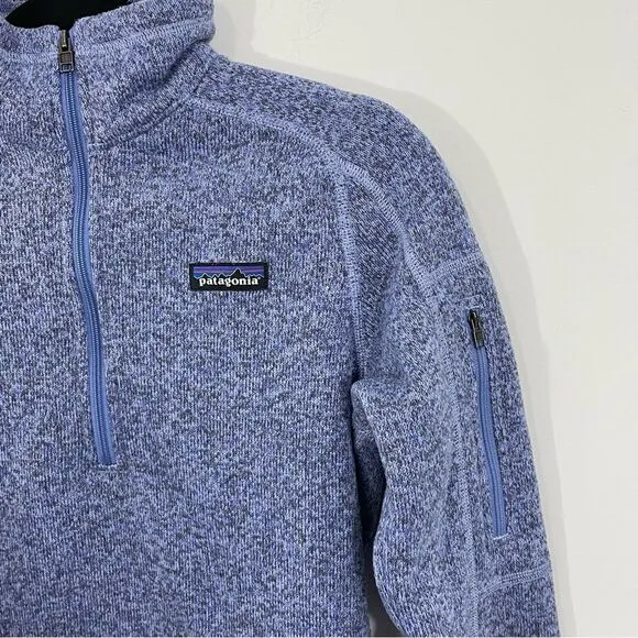 PATAGONIA Women's Better Sweater 1/4-Zip Size SMALL Pullover Fleece Jacket Blue