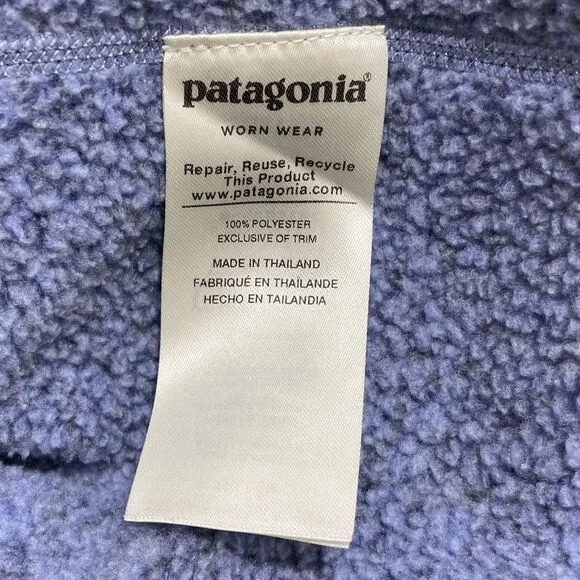 PATAGONIA Women's Better Sweater 1/4-Zip Size SMALL Pullover Fleece Jacket Blue