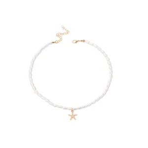 Pearl & 18K Gold-Plated Beaded Starfish Choker Necklace