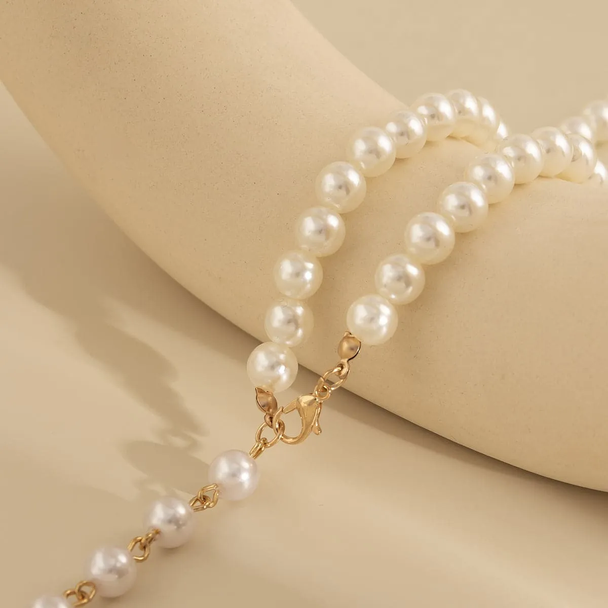 Pearl & 18K Gold-Plated Y Necklace
