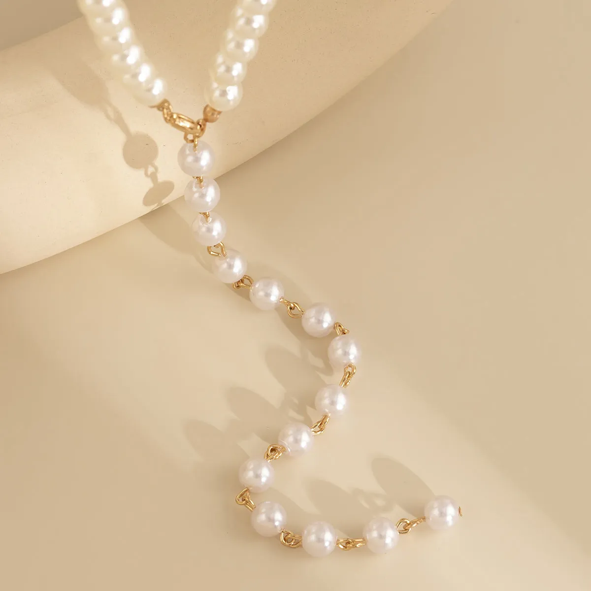 Pearl & 18K Gold-Plated Y Necklace