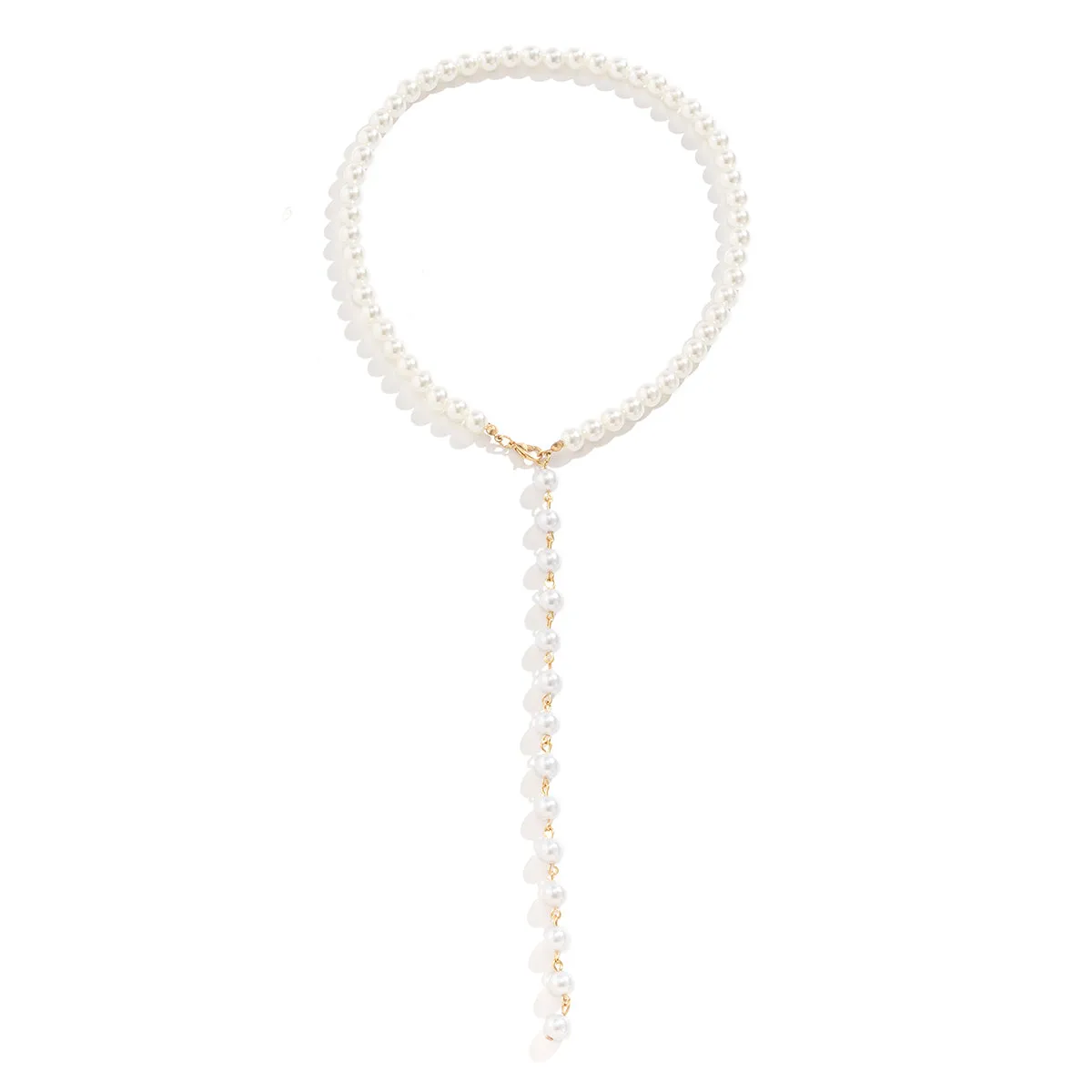 Pearl & 18K Gold-Plated Y Necklace
