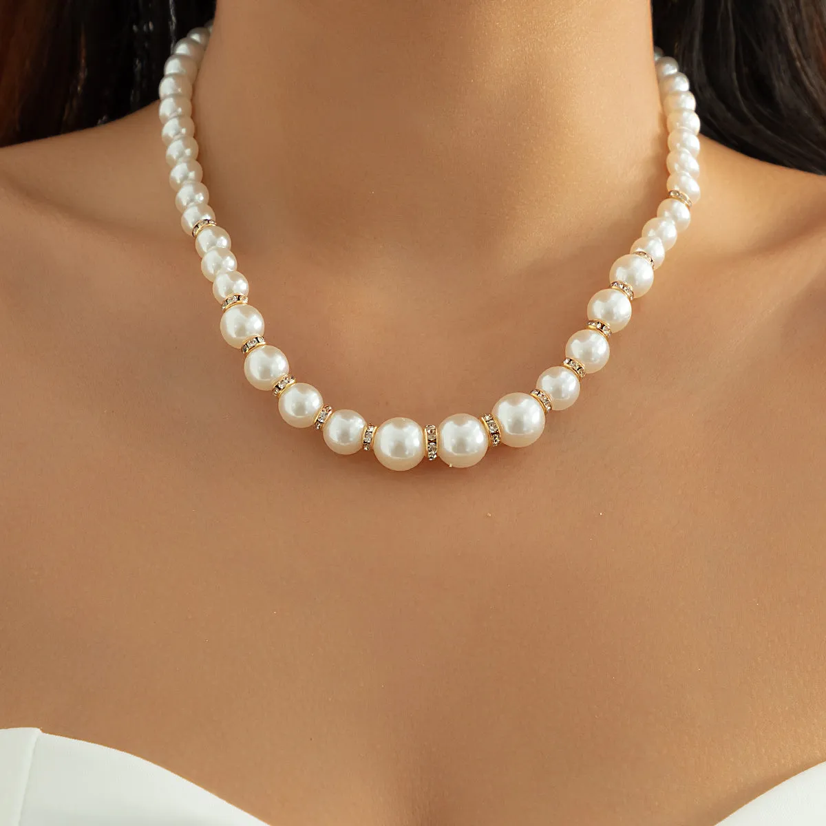 Pearl & Cubic Zirconia 18K Gold-Plated Beaded Necklace