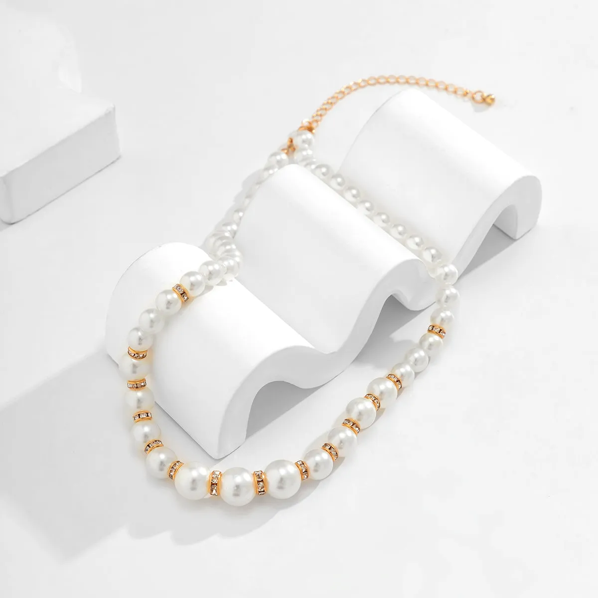 Pearl & Cubic Zirconia 18K Gold-Plated Beaded Necklace
