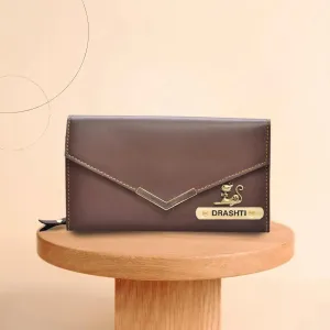 Personalized Stylish Lady Wallet - Brown
