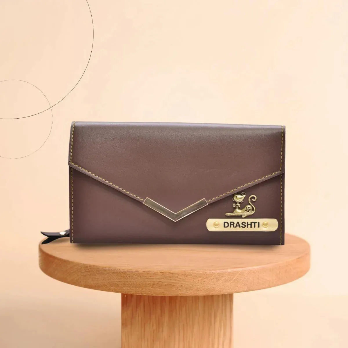 Personalized Stylish Lady Wallet - Brown