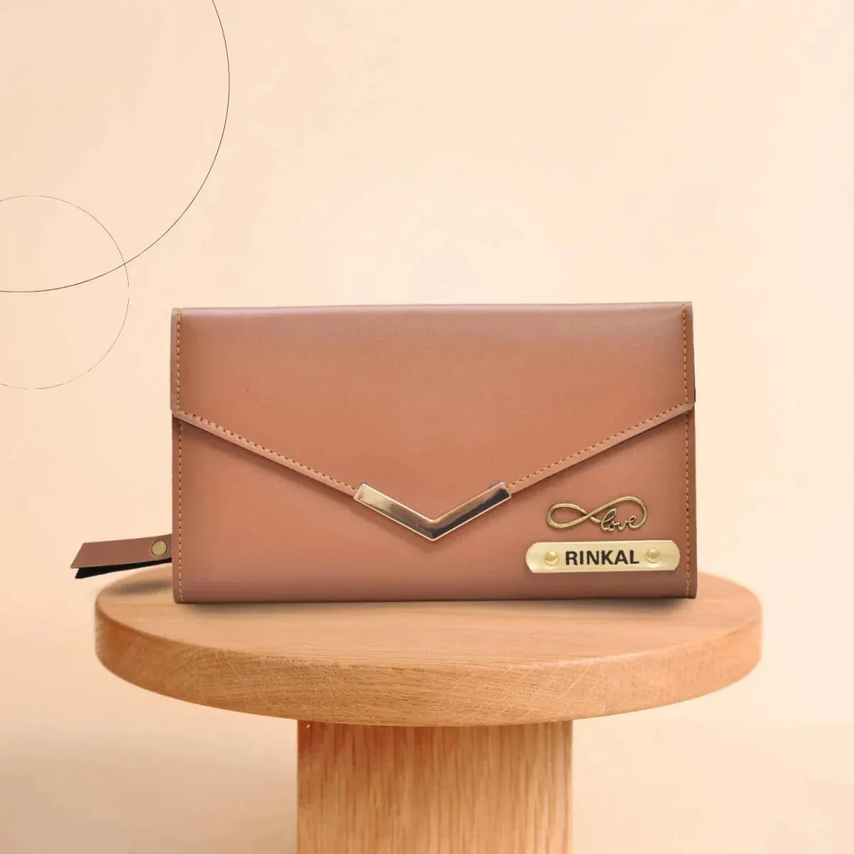 Personalized Stylish Lady Wallet - Tan