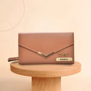 Personalized Stylish Lady Wallet - Tan