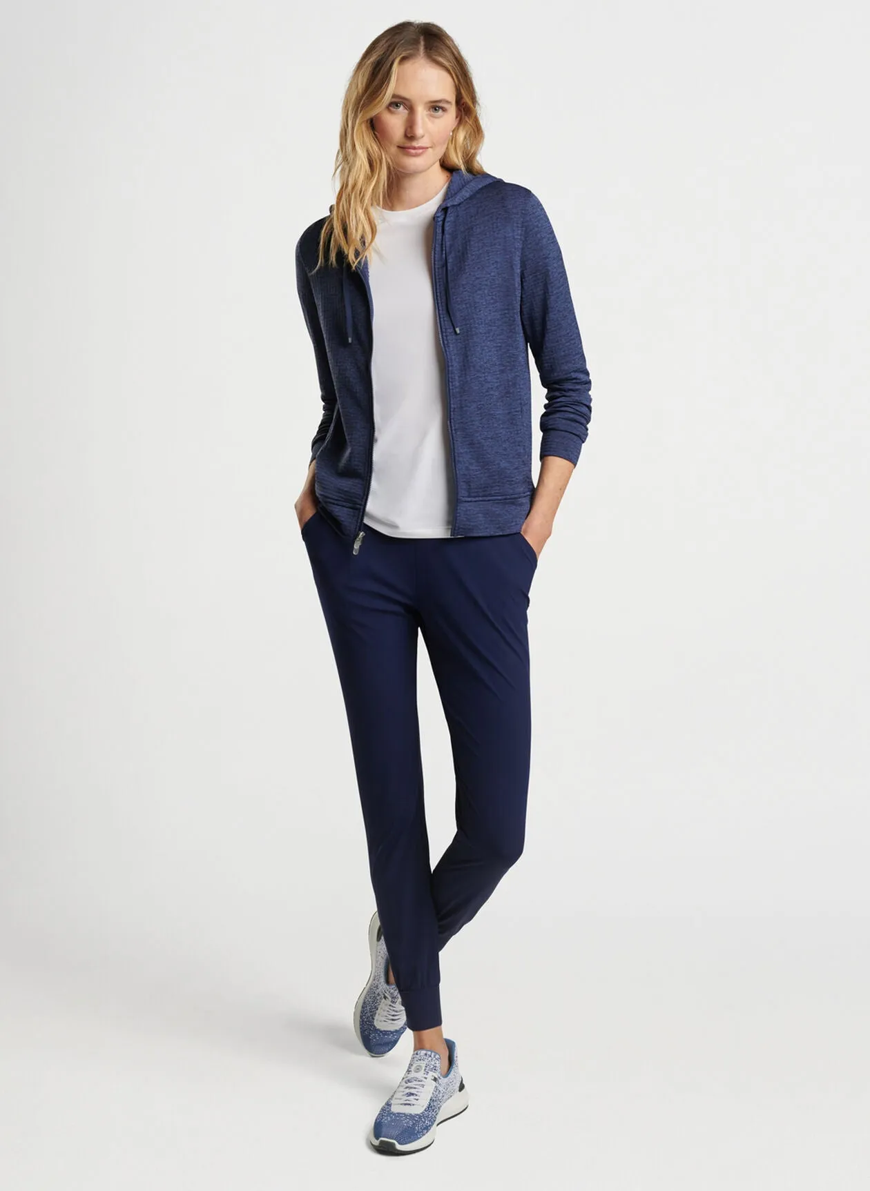Peter Millar Womens Maven Performance Full-Zip Hoodie - NAVY