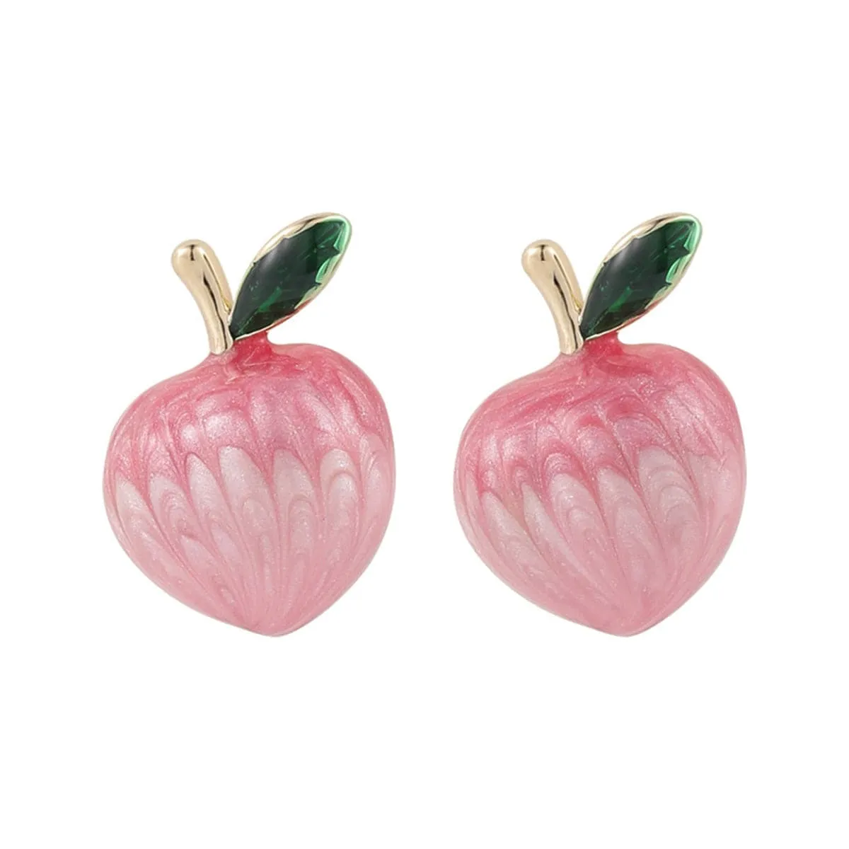 Pink & 18K Gold-Plated Peaches Stud Earrings