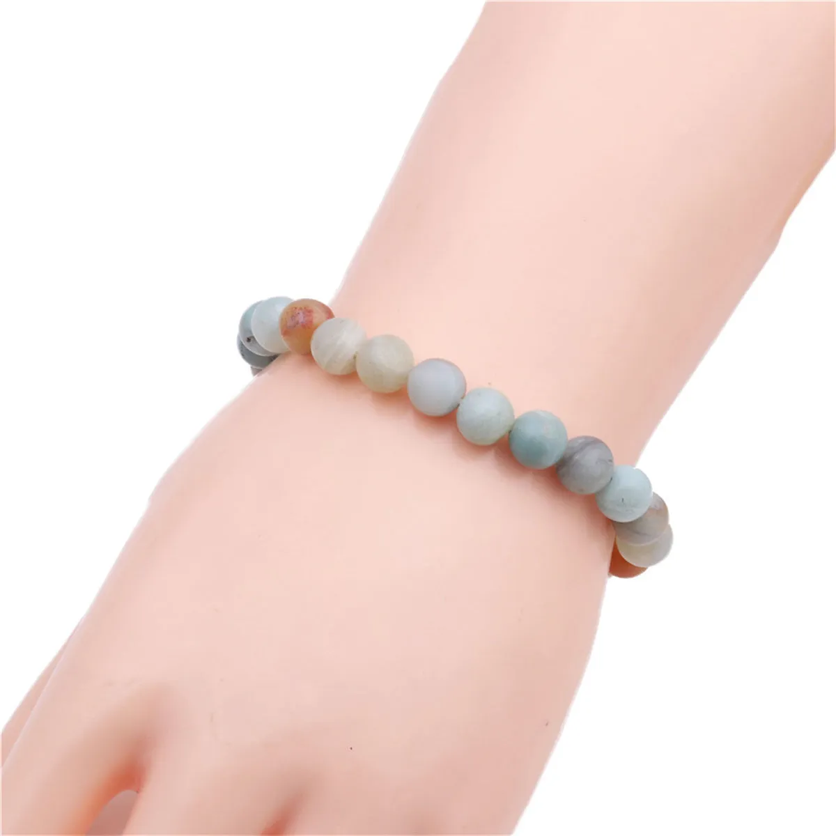 Pink & Blue Quartz Beaded Stretch Bracelet