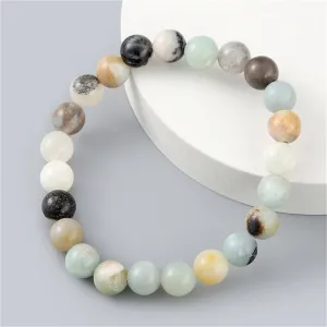 Pink & Blue Quartz Beaded Stretch Bracelet