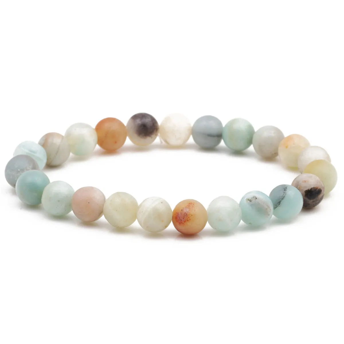 Pink & Blue Quartz Beaded Stretch Bracelet