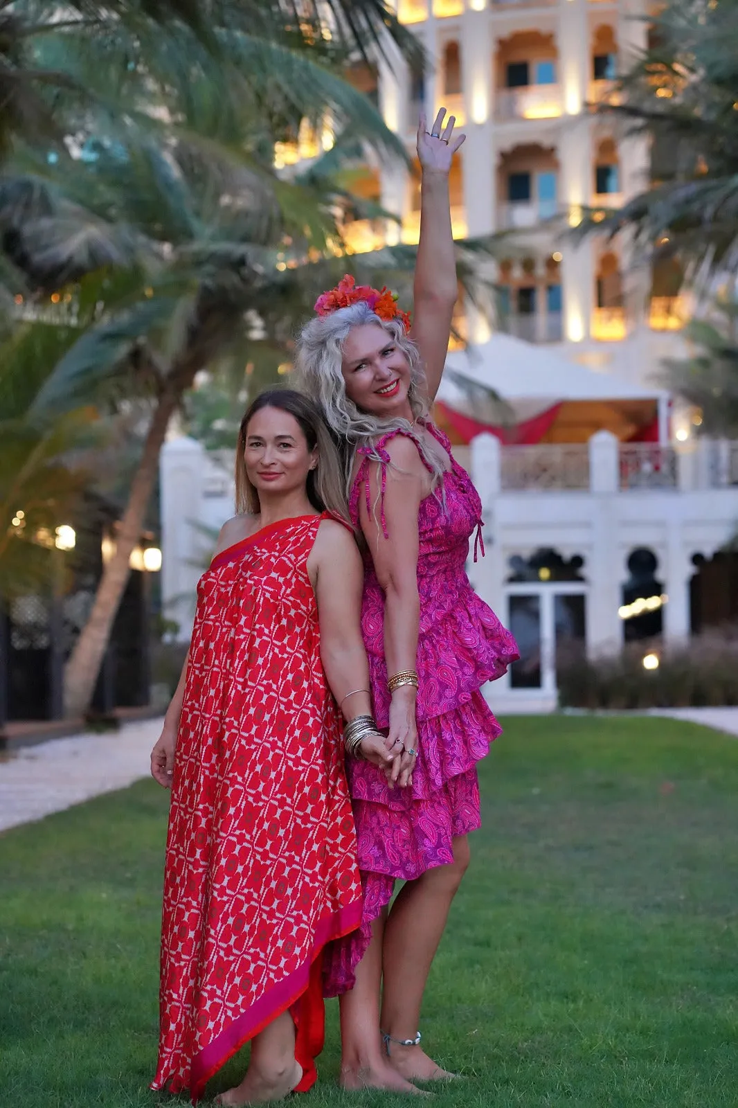 Pink paisley peacock dress
