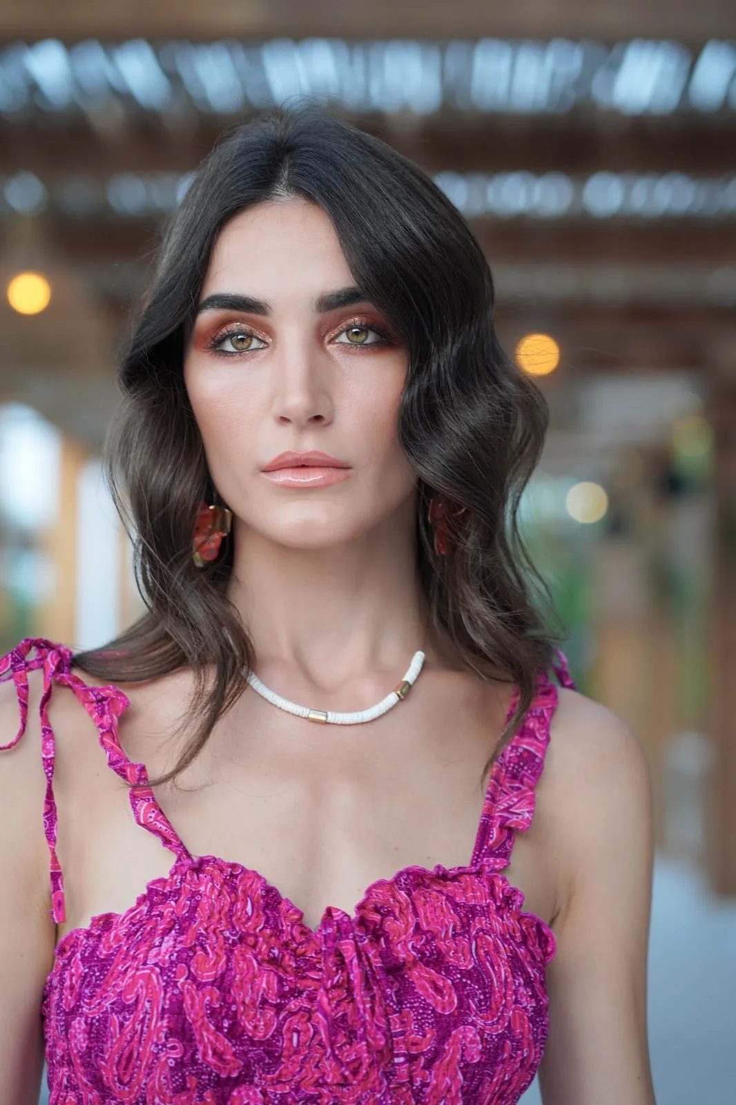 Pink paisley peacock dress