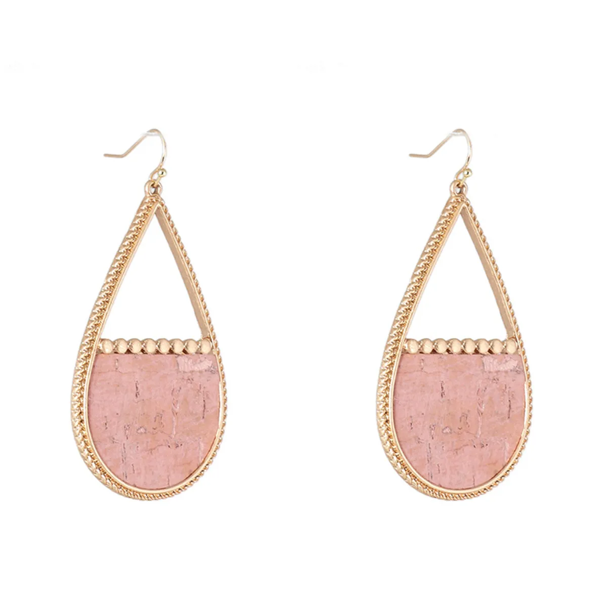 Pink Polyurethane & 18K Gold-Plated Open Teardrop Earrings