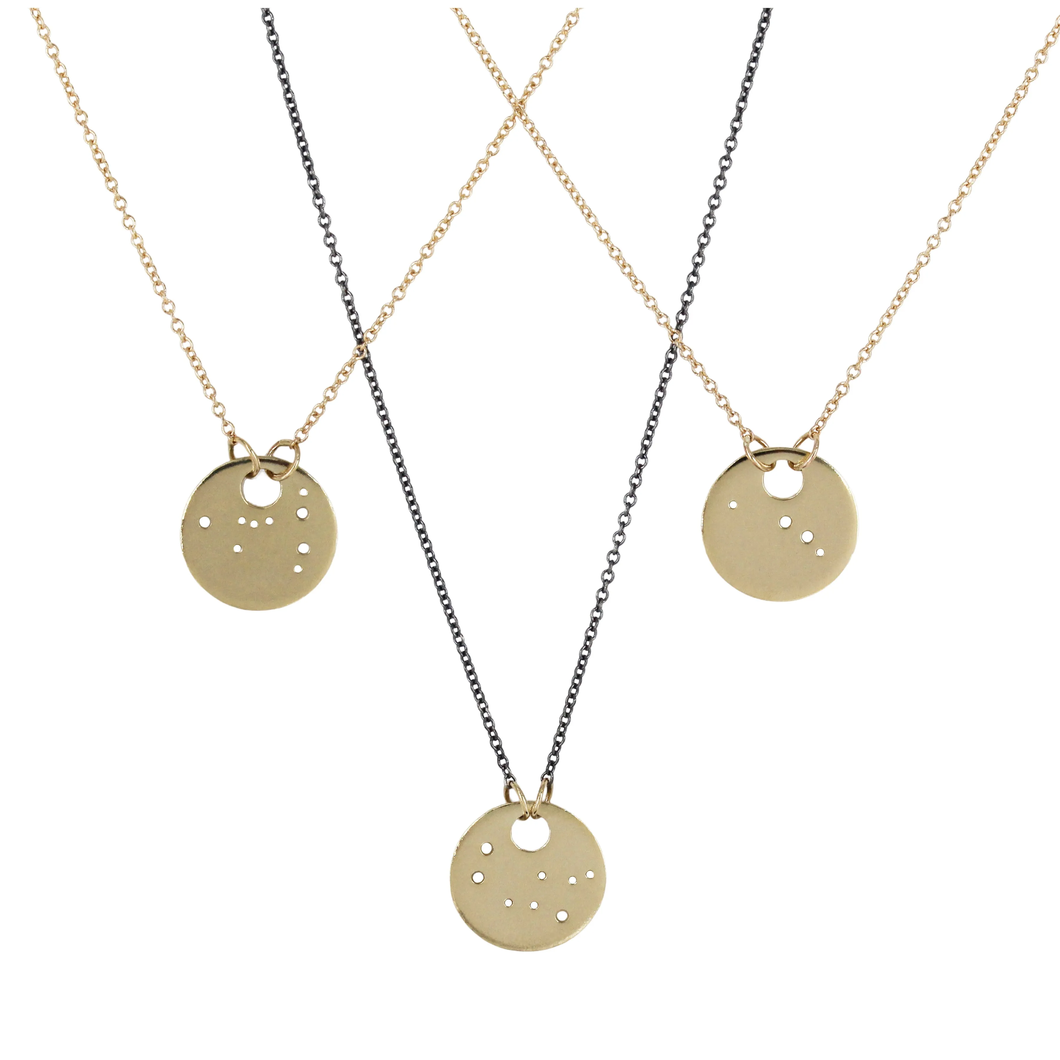 Pisces Zodiac Constellation Necklace / Silver or 14k