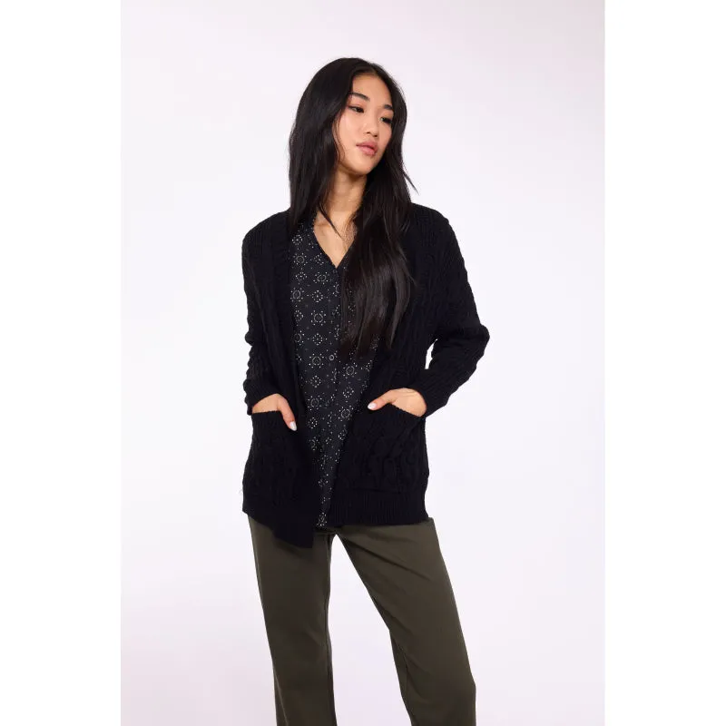 Pistache Cableknit Cardigan with Pockets