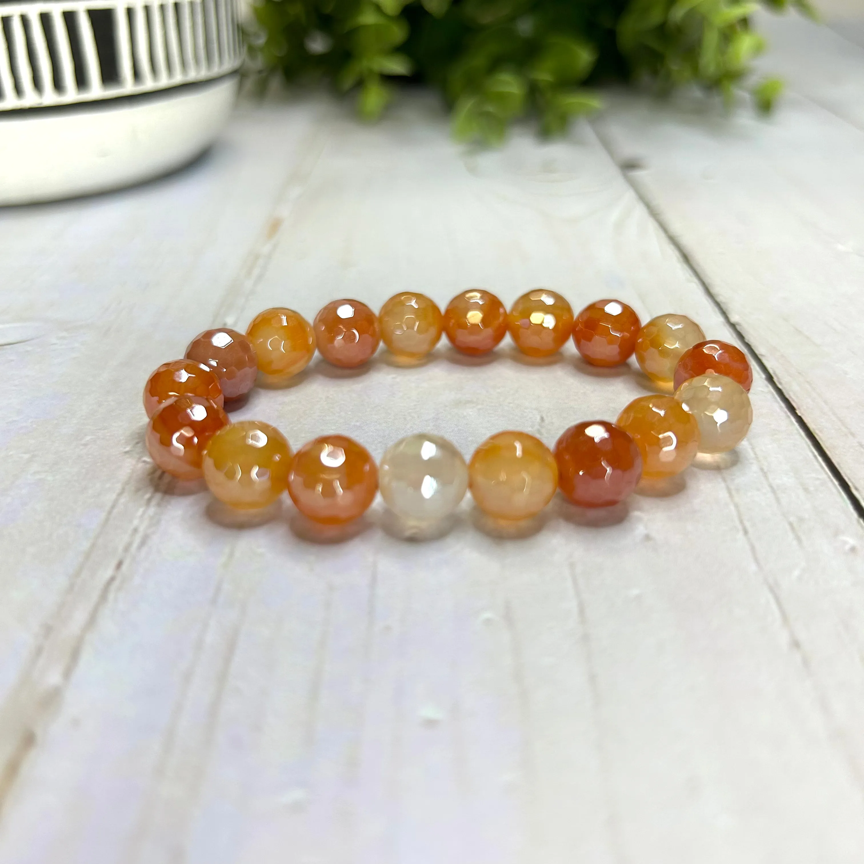 Plated Agate Bracelet- Orange