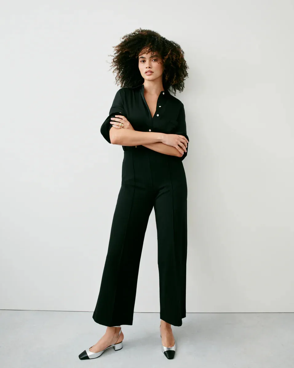 Ponte Cropped Wide Leg (Classic Black)