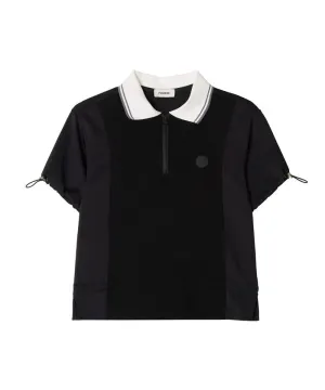 POSHERD String Frill Pique Top - Black