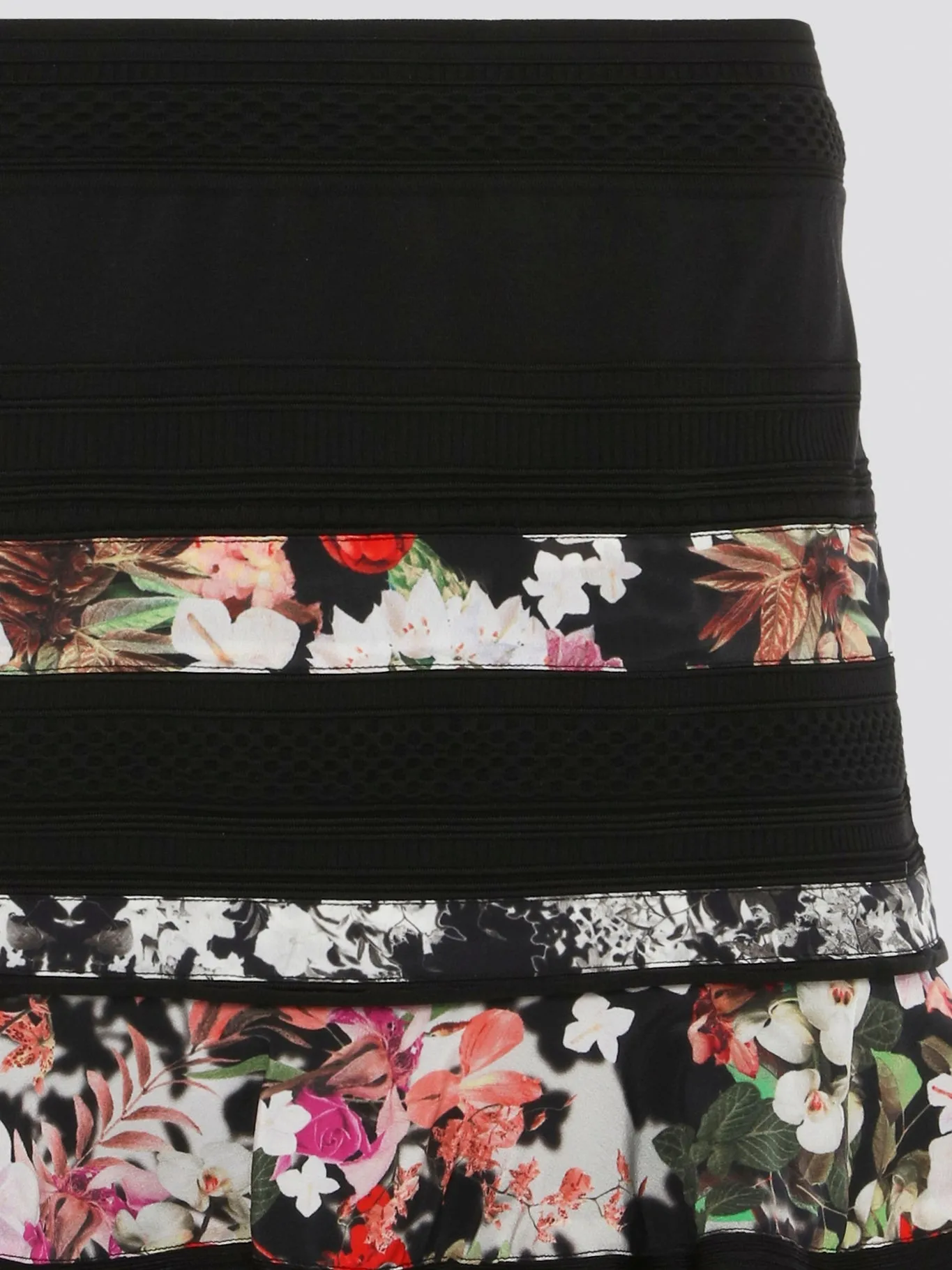 Print Panel Flared Mini Skirt
