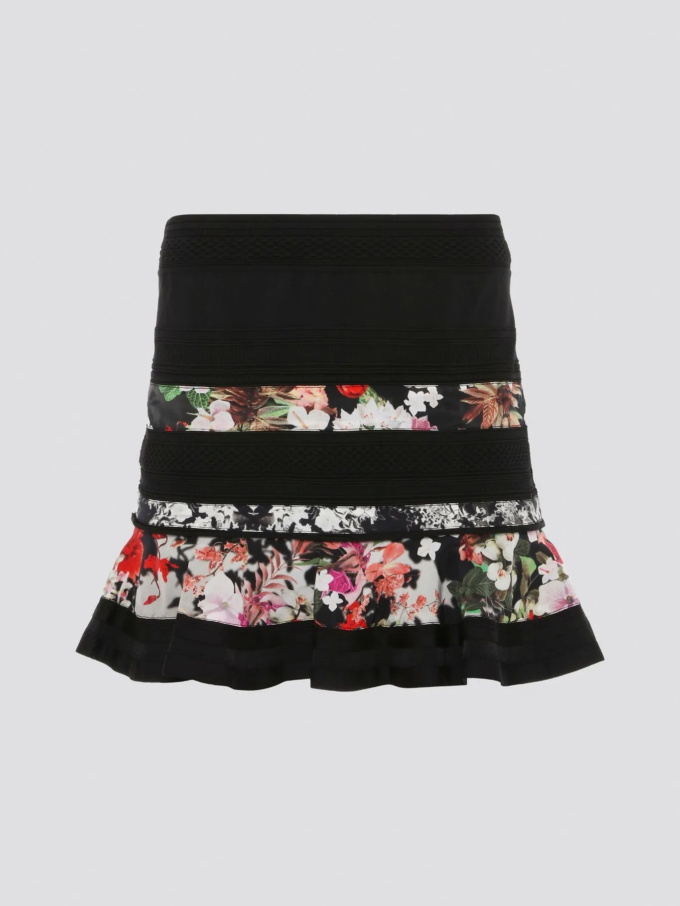 Print Panel Flared Mini Skirt