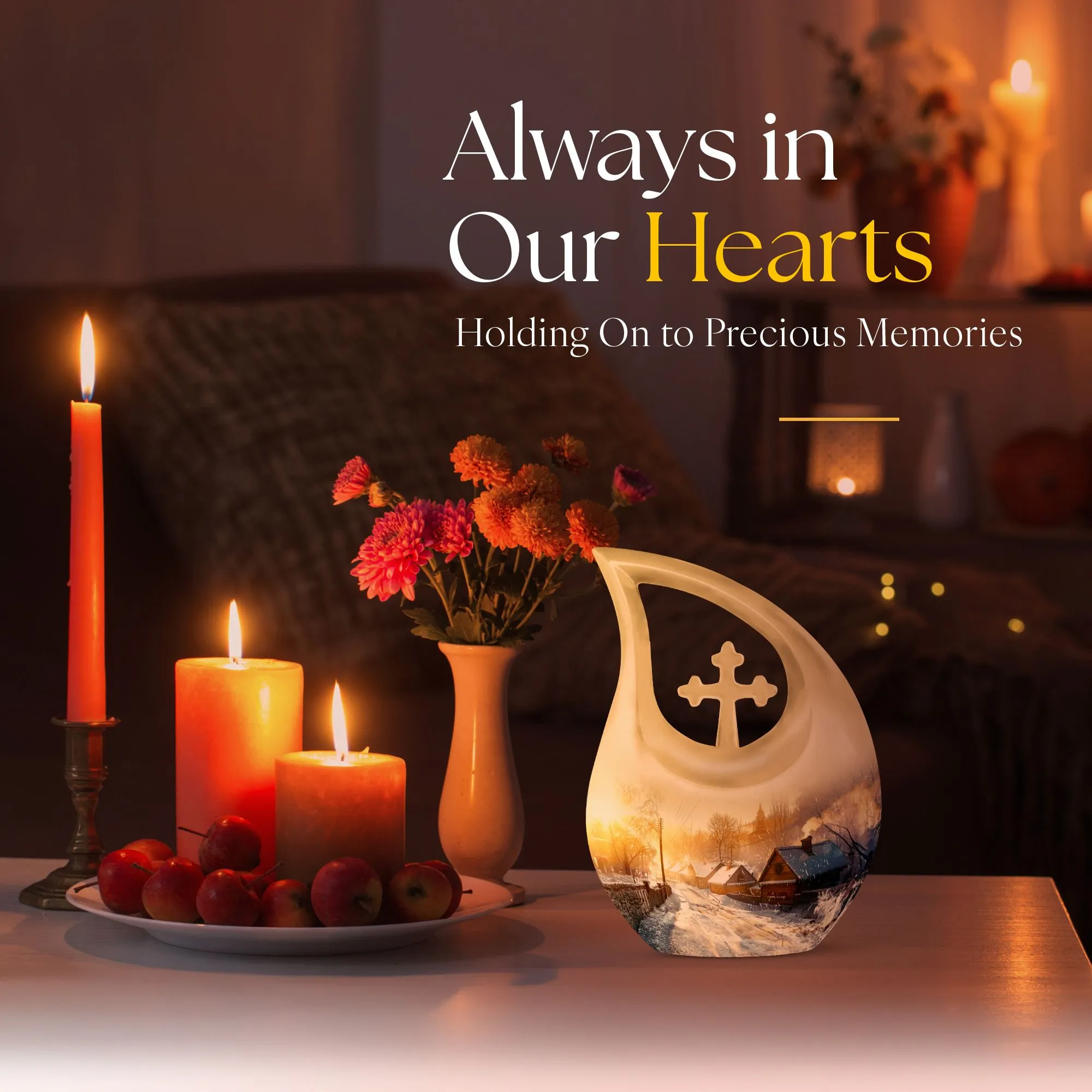 Pristine Snowflakes Pet Memorial Aluminium Urn