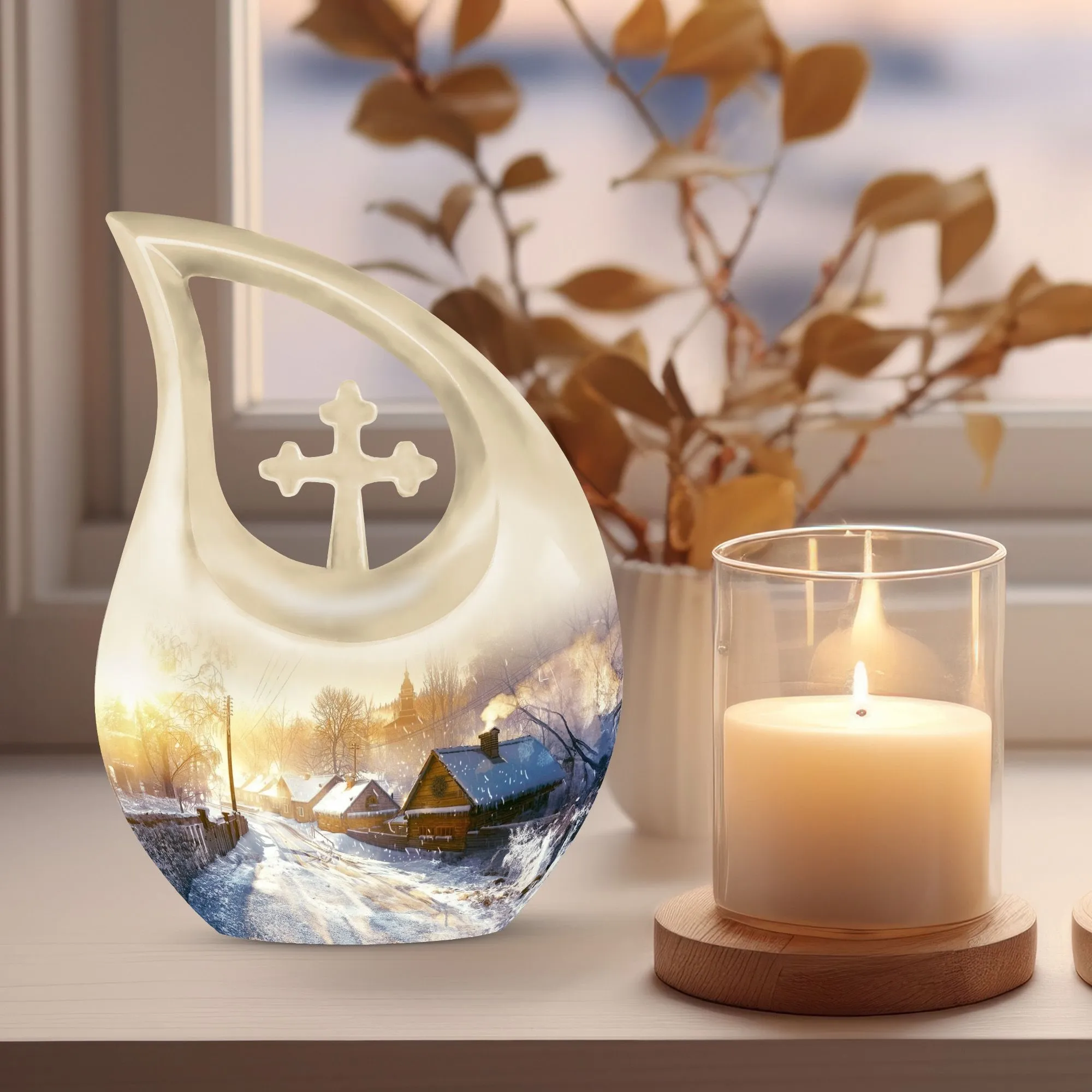 Pristine Snowflakes Pet Memorial Aluminium Urn