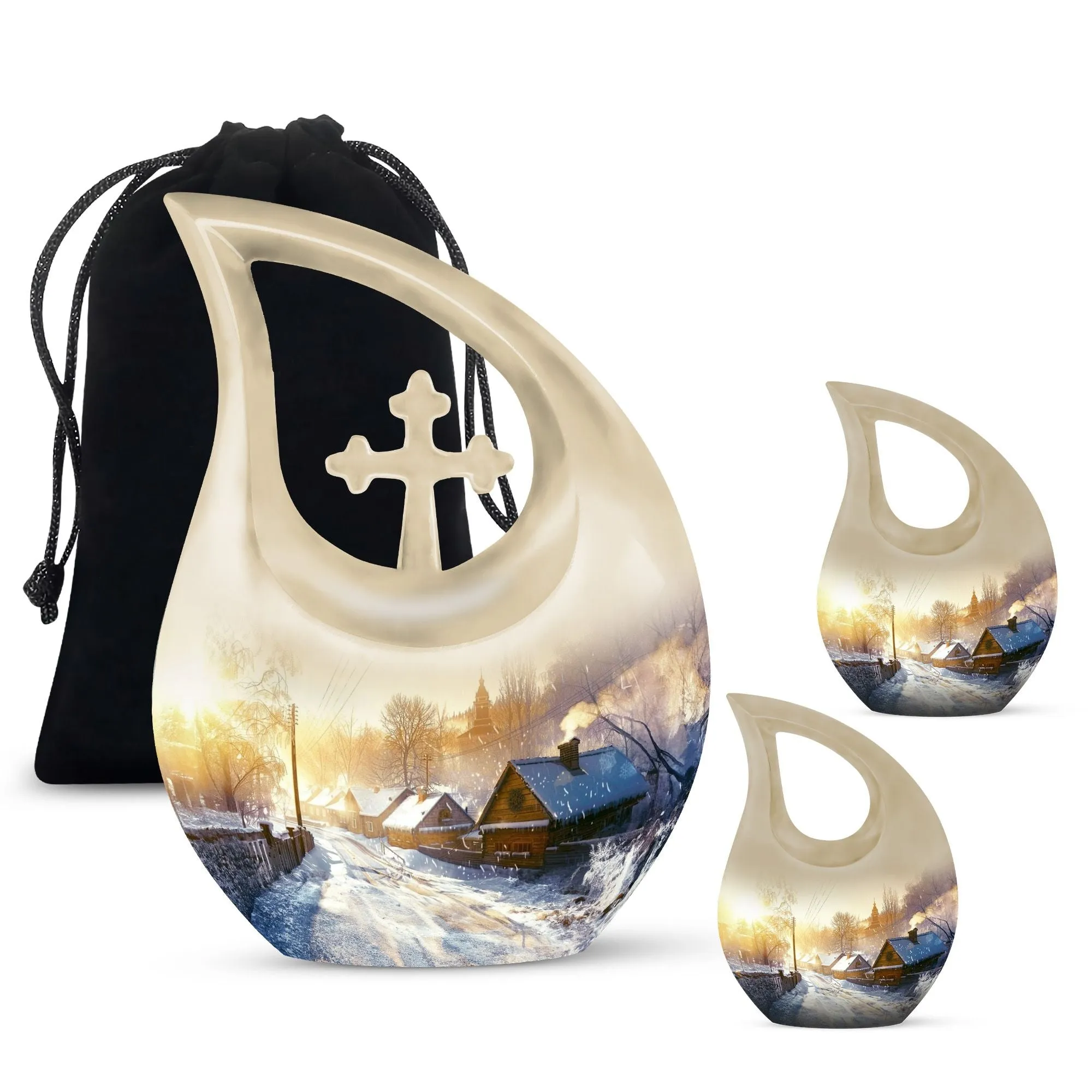 Pristine Snowflakes Pet Memorial Aluminium Urn