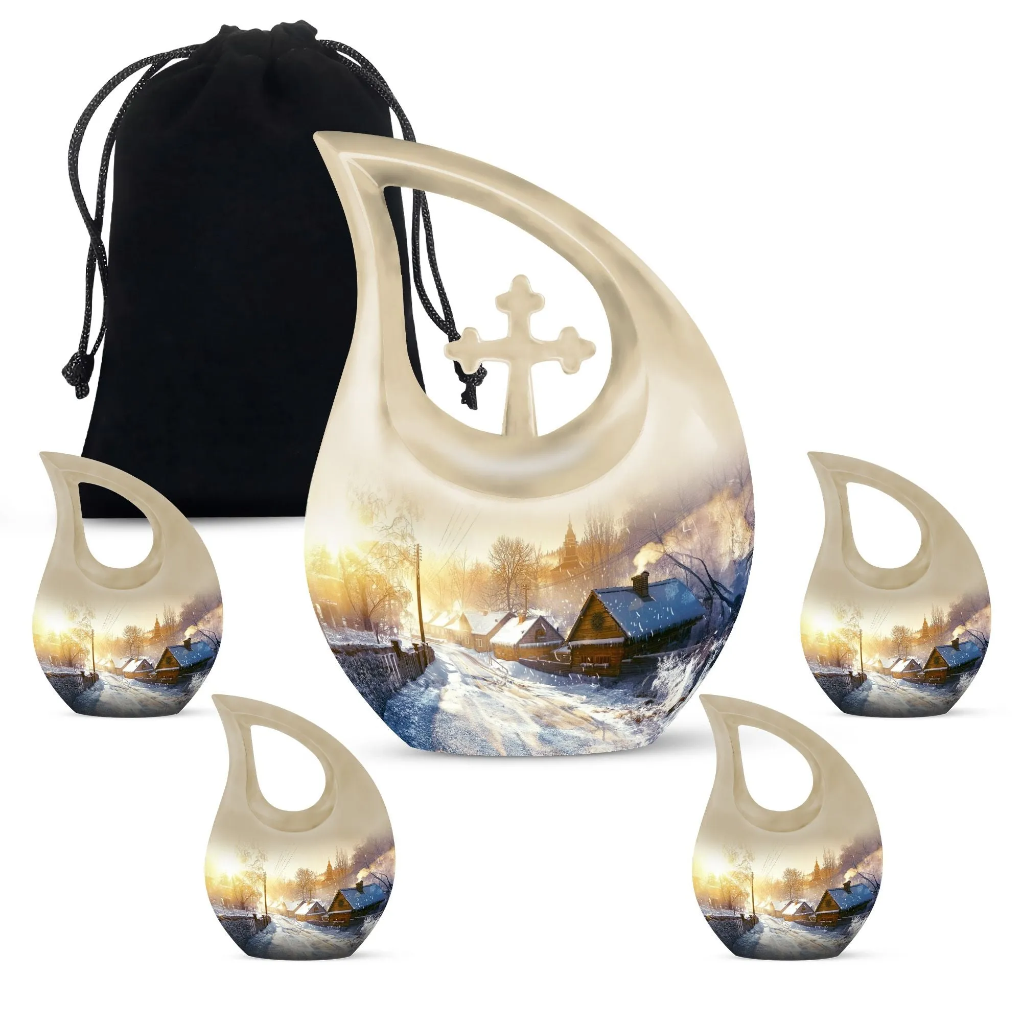 Pristine Snowflakes Pet Memorial Aluminium Urn