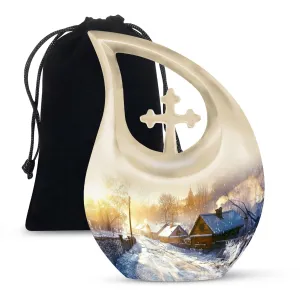 Pristine Snowflakes Pet Memorial Aluminium Urn