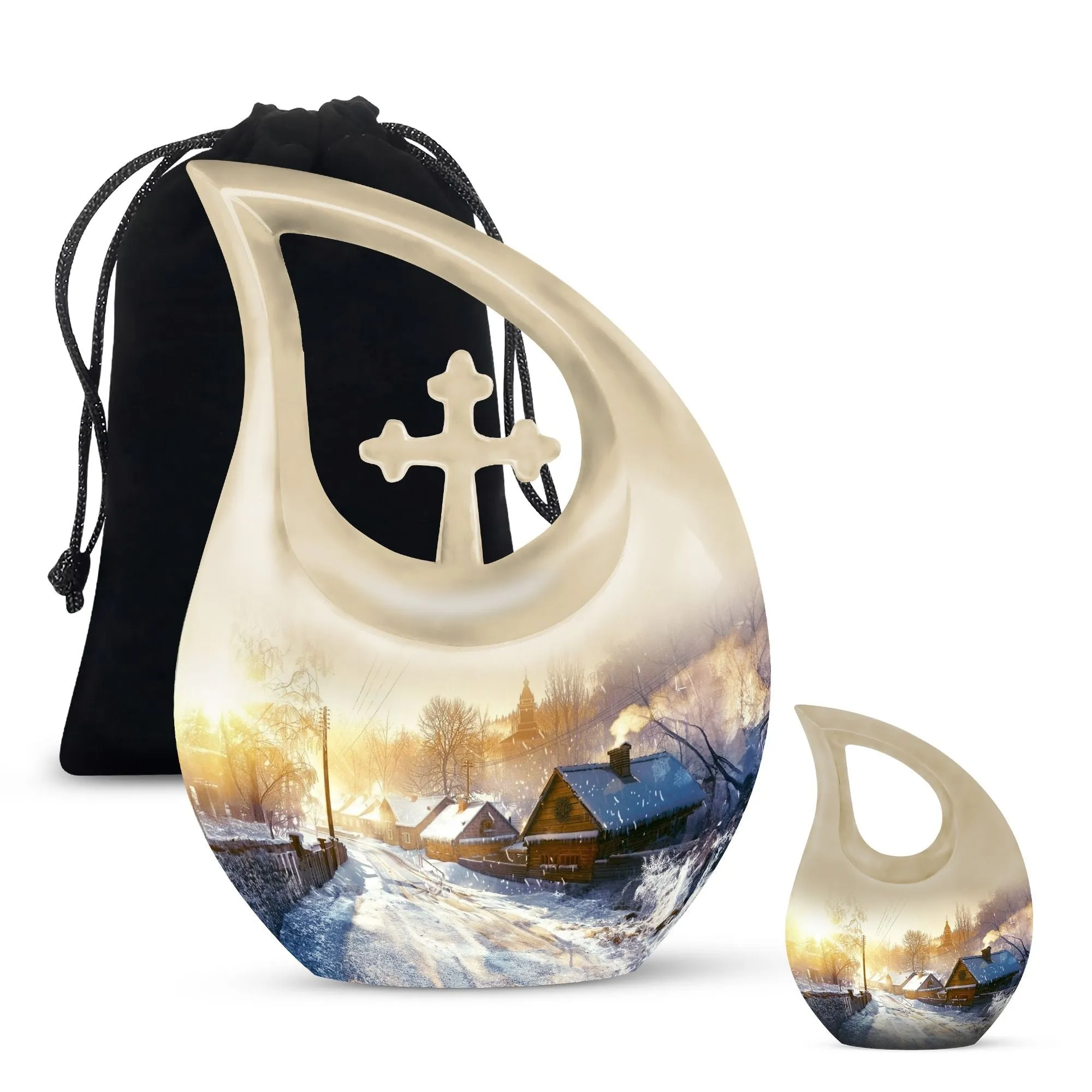 Pristine Snowflakes Pet Memorial Aluminium Urn
