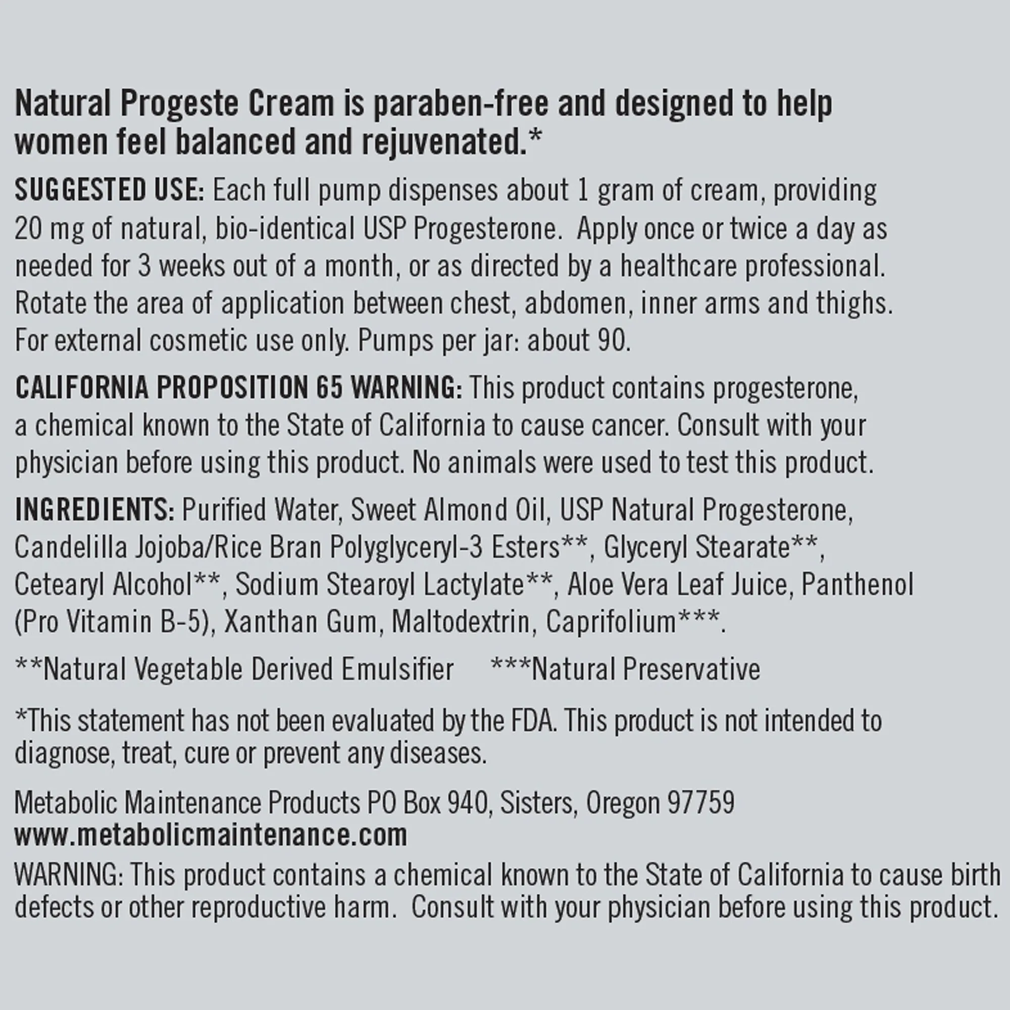 Progeste Cream (Natural)