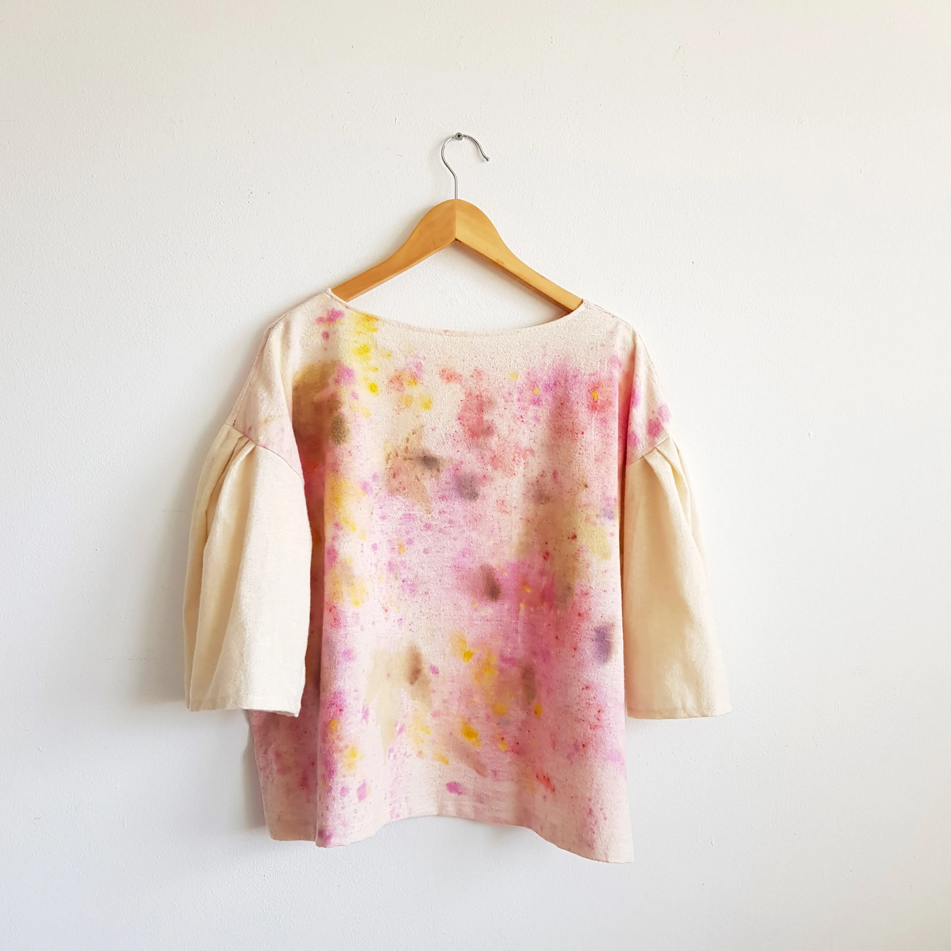 Puff Sleeve Eco Print Blouse