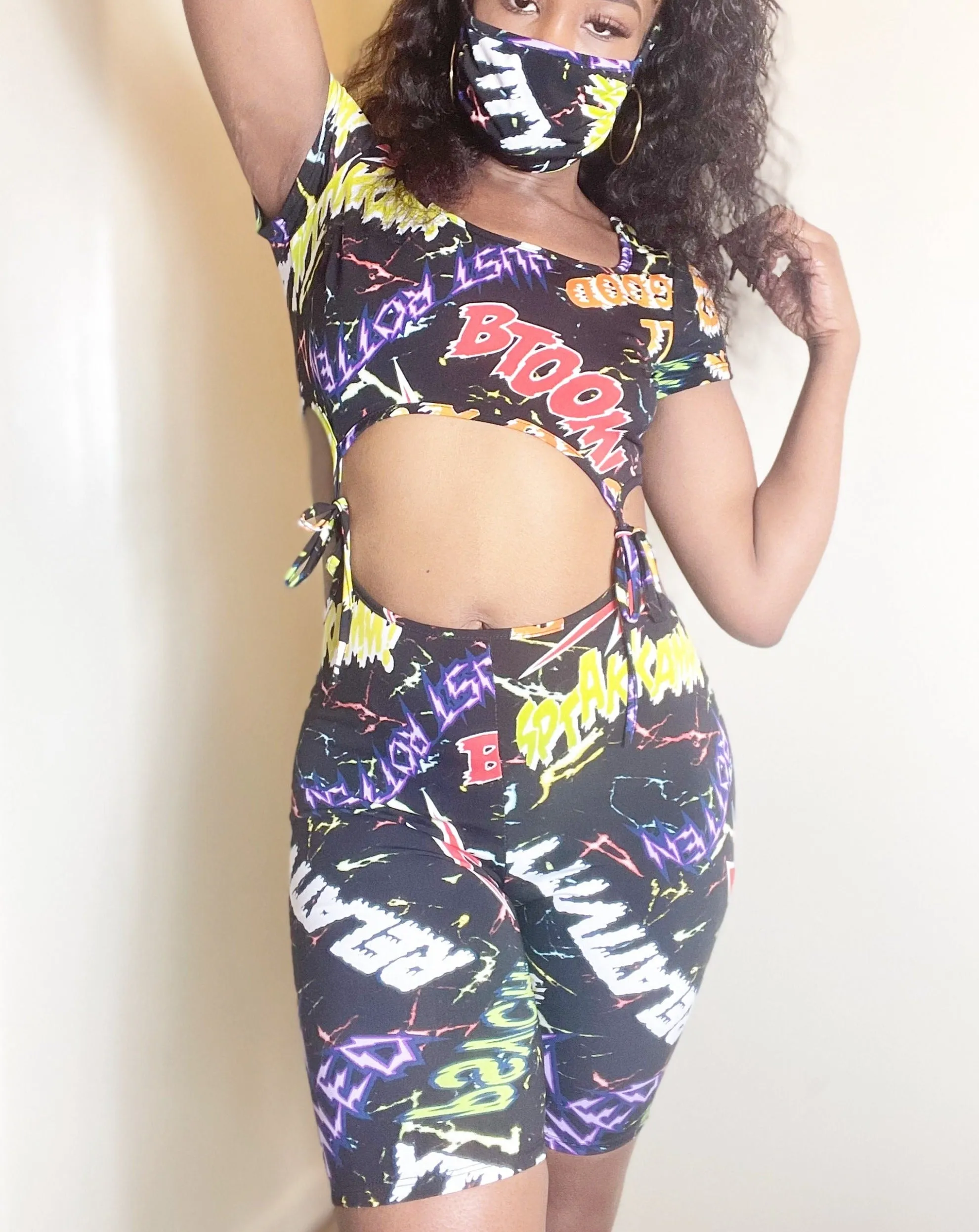 PULL UP Cut Out Sides Womens Jump Suit