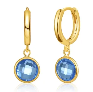 Purple Crystal & 18K Gold-Plated Round Huggie Earrings