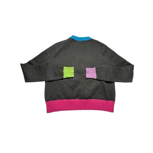 Queen Of Sparkles Women's Size 3XS Edge Rainbow Black‎ Multicolor Sweater #U11-1