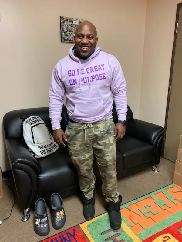 "Go Be Great On Purpose" Purple on Purple Hoodie