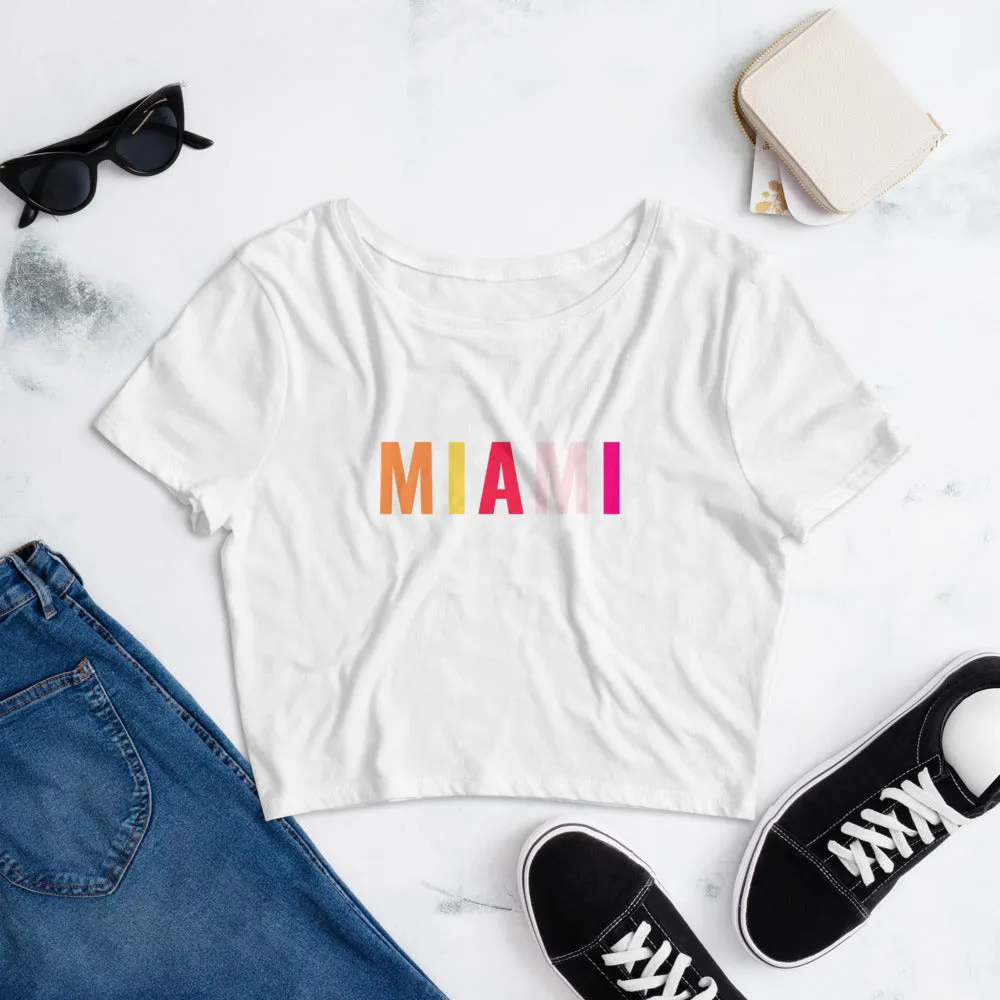 "Miami- YELLOW" Women’s Crop Tee