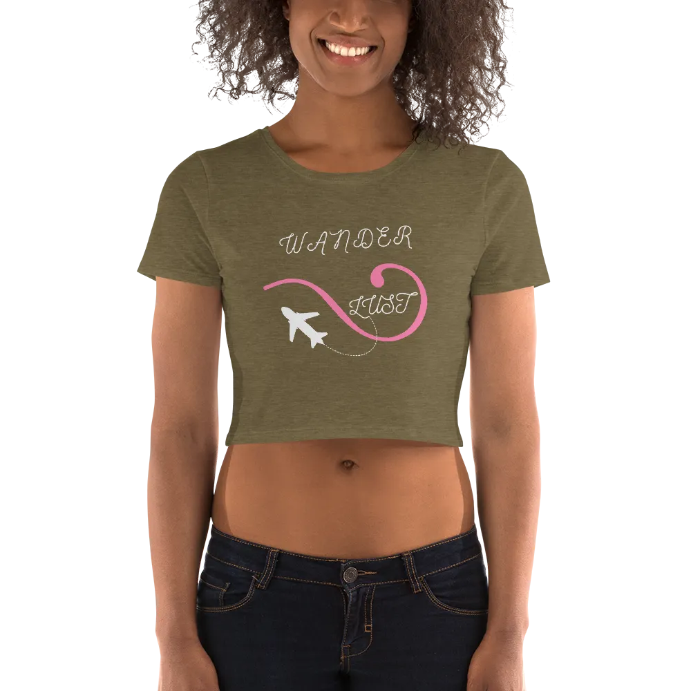 "Wanderlust" Women’s Traveller Crop Top Eco Tee