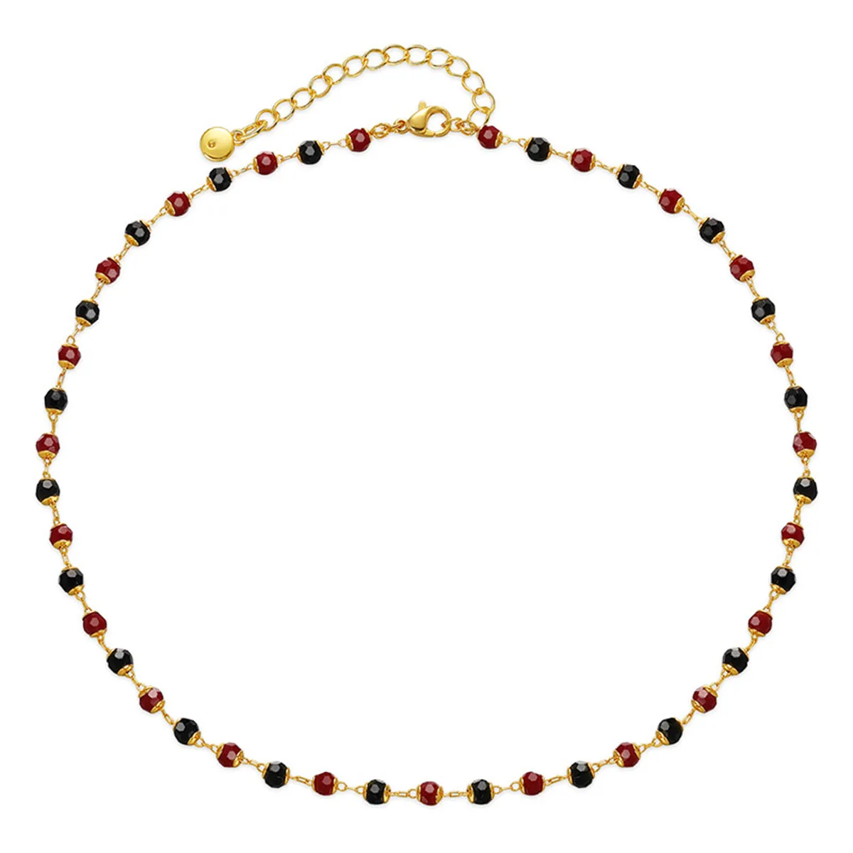 Red Acrylic & 18K Gold-Plated Bead Necklace