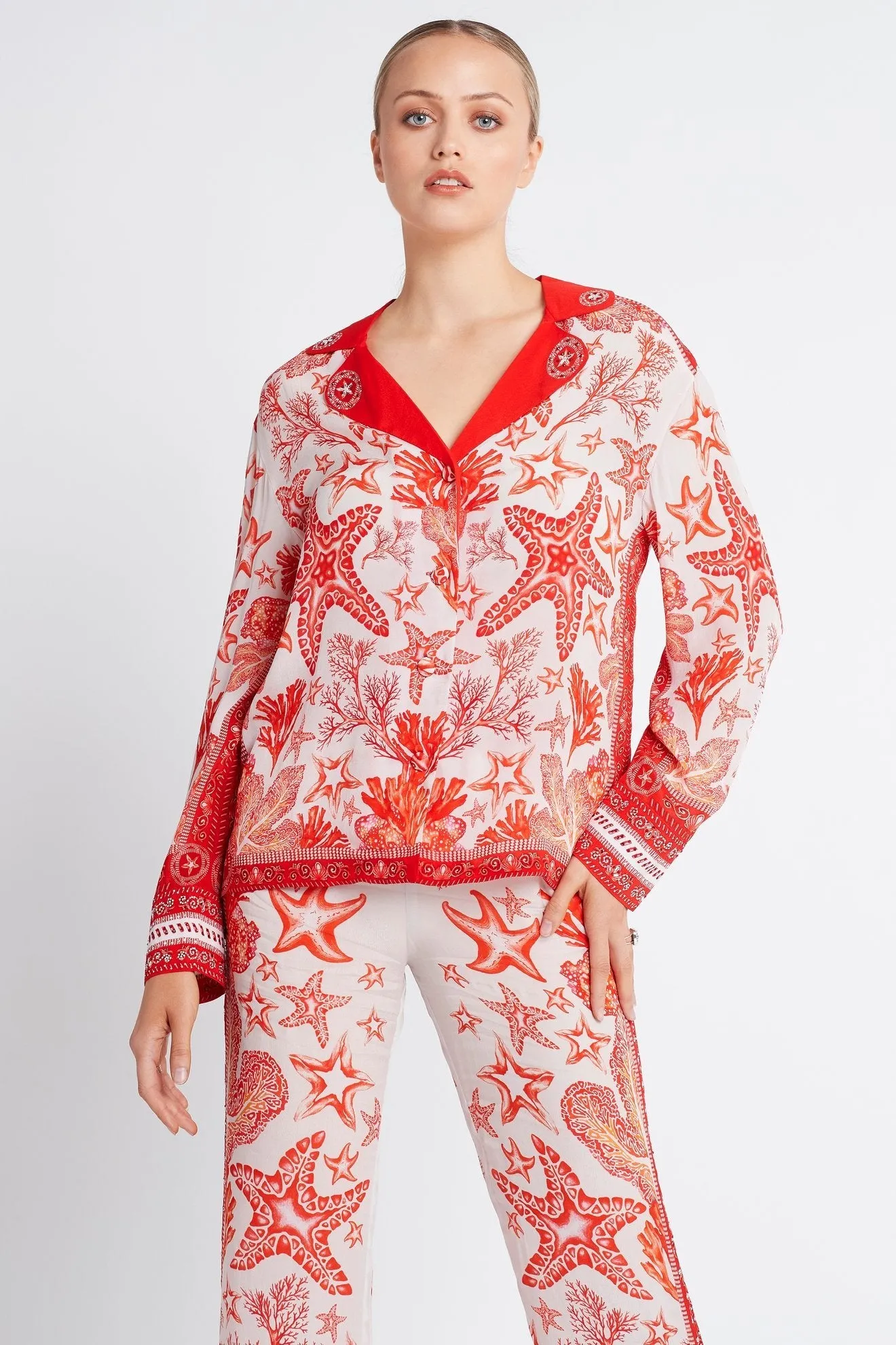 RED CORAL LOUNGE SHIRT