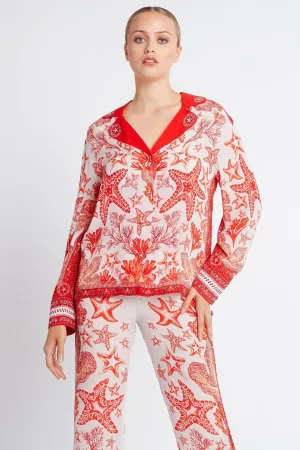 RED CORAL LOUNGE SHIRT